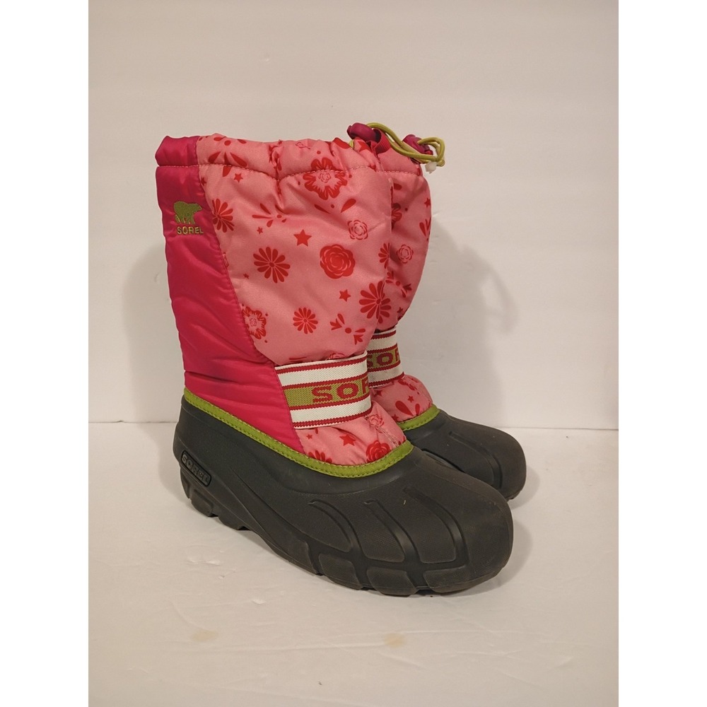 Sorel‎ Fashion Felt Lined Rubber Nylon Kids WARM Snow Boots Size 5 Felt Lined.